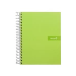 Galery – Caderno espiral liderpapel din a4 crafty capa forrada 120 f 90 gr quadricula 5 mm 5 bandas de cores 4 cores cor verde0