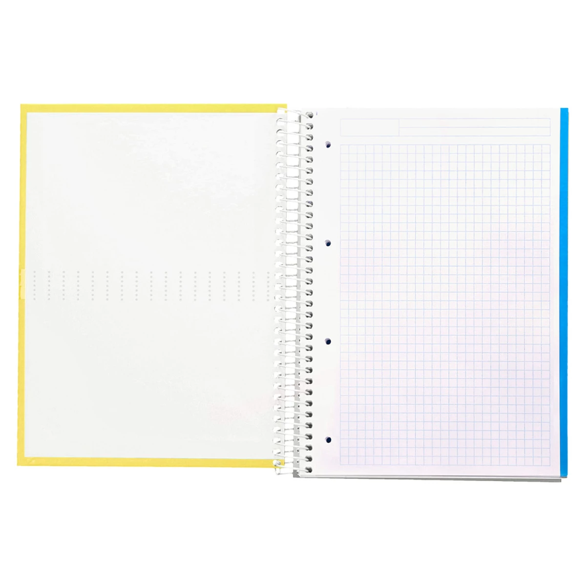 Galery – Caderno espiral liderpapel din a4 crafty capa forrada 120 f 90 gr quadricula 5mm 5 bandas de cores 4 furos cor amarelo0