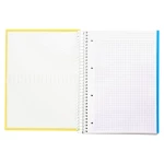 Galery – Caderno espiral liderpapel din a4 crafty capa forrada 120 f 90 gr quadricula 5mm 5 bandas de cores 4 furos cor amarelo0