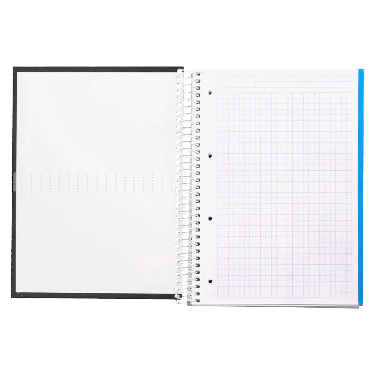 Galery – Caderno espiral liderpapel din a4 crafty capa forrada 120 f 90 gr quadricula 5 mm 5 bandas de cores 4 cores cor preto0