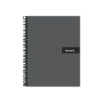 Galery – Caderno espiral liderpapel din a4 crafty capa forrada 120 f 90 gr quadricula 5 mm 5 bandas de cores 4 cores cor preto0