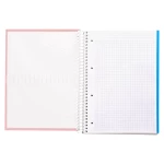 Galery – Caderno espiral liderpapel din a4 crafty capa forrada 120 f 90 gr quadricula 5 mm 5 bandas de cores 4 cores cor rosa0