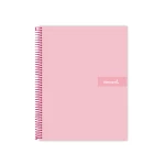 Galery – Caderno espiral liderpapel din a4 crafty capa forrada 120 f 90 gr quadricula 5 mm 5 bandas de cores 4 cores cor rosa0