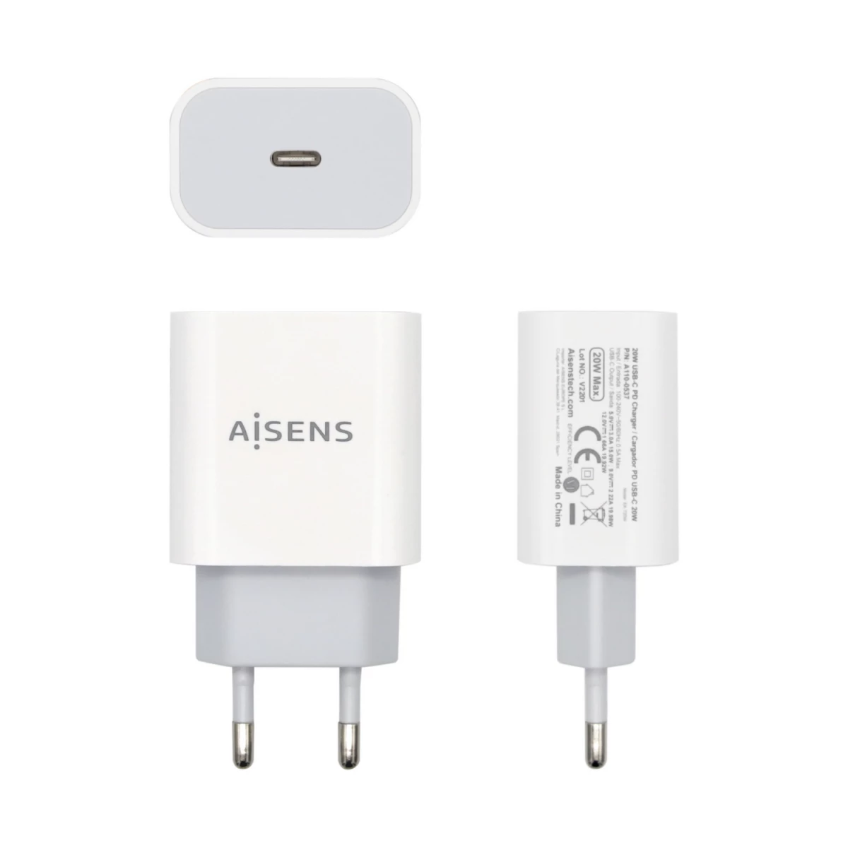 Galery – AISENS A110-0537 carregador de dispositivos móveis Câmara de filmar digital, Câmara digital, Telemóvel, Smartphone, Tablet Branco AC Carregamento rápido Interior0