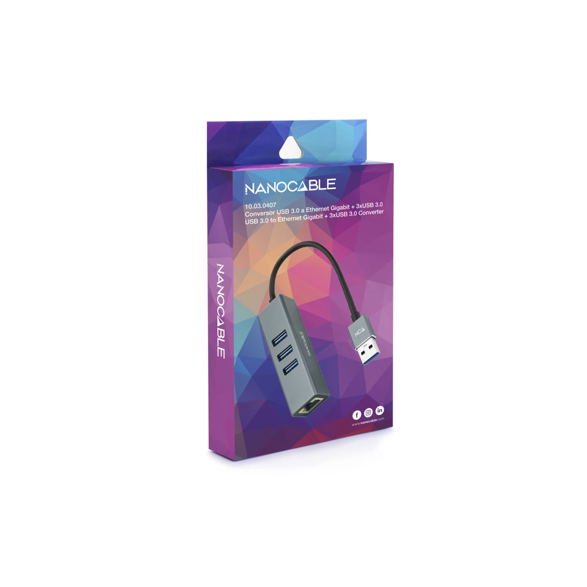 Galery – Nanocable 10.03.0407 base & duplicador de portas Com fios USB 3.2 Gen 1 (3.1 Gen 1) Type-A Cinzento0