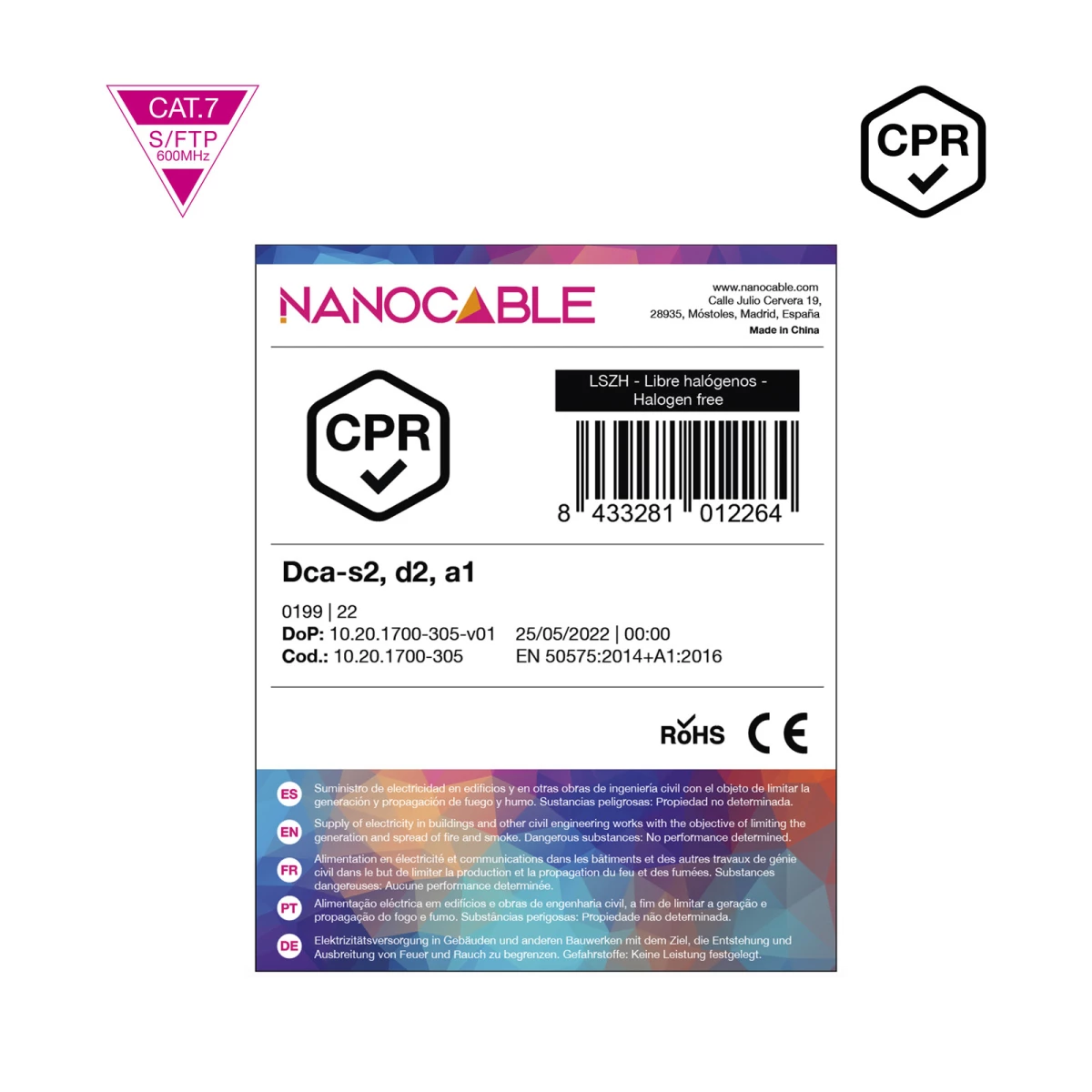 Galery – Nanocable 10.20.1700-305 cabo de rede Laranja 305 m Cat7 SF/UTP (S-FTP)0