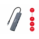 Galery – Equip 133487 hub de interface USB 3.2 Gen 1 (3.1 Gen 1) Type-C 5000 Mbit/s Preto, Cinzento0