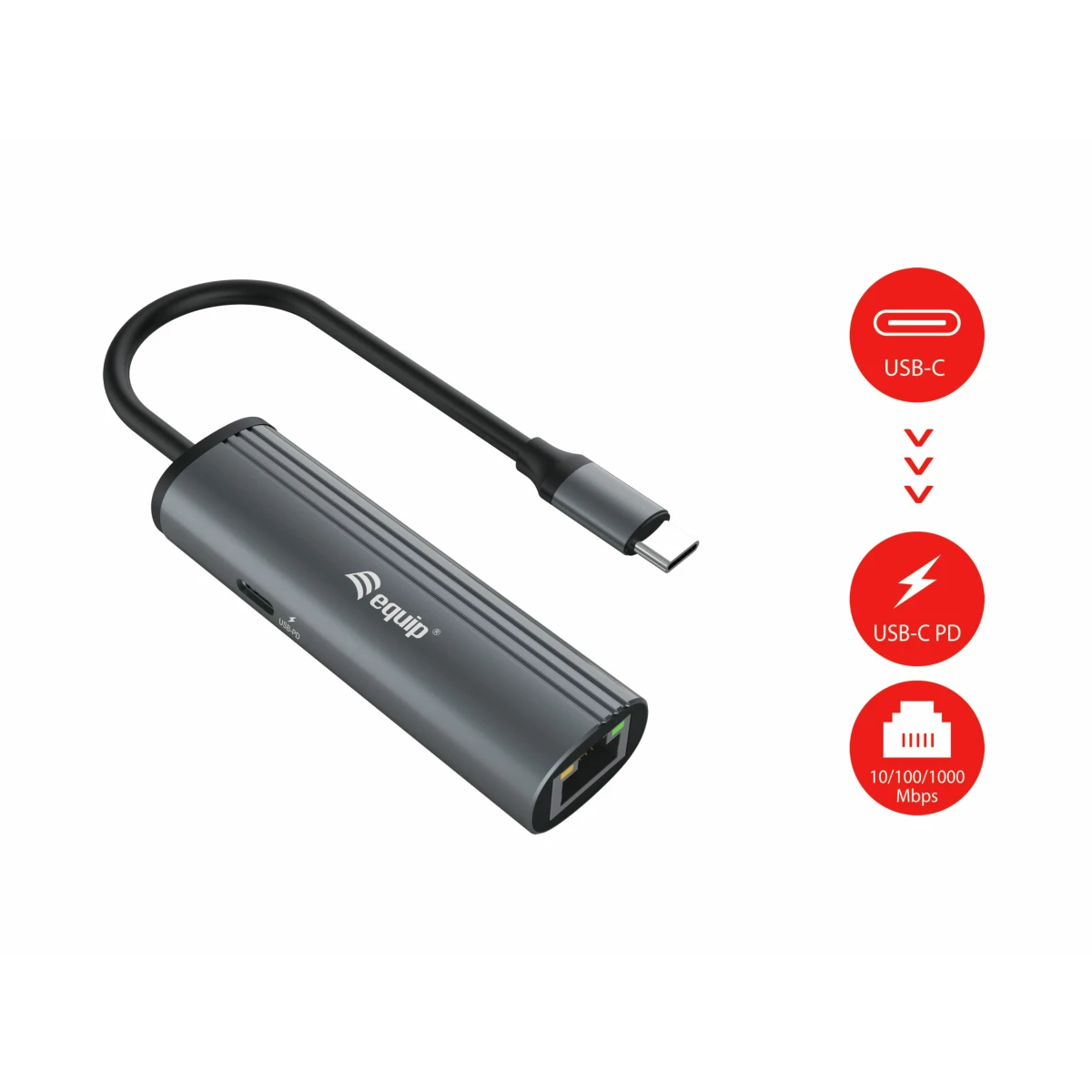 Galery – Equip 133486 base & duplicador de portas USB Type-C Preto, Cinzento0