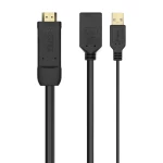 Thumbnail-AISENS A122-0642 adaptador de cabo de vídeo 0,1 m HDMI Type A (Standard) DisplayPort + USB Type-A Preto