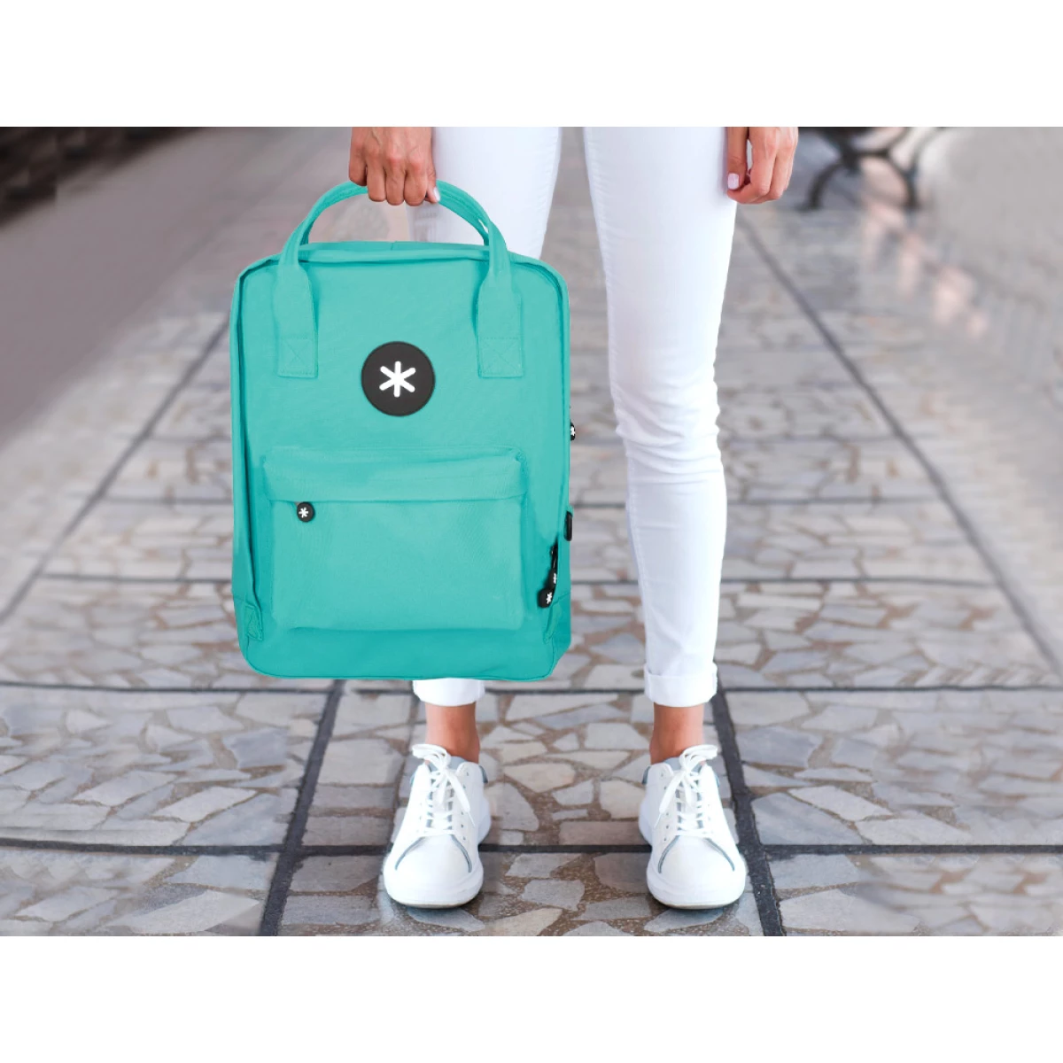 Galery – Mochila escolar antartik com bolso exterior menta 270x120x380 cm0