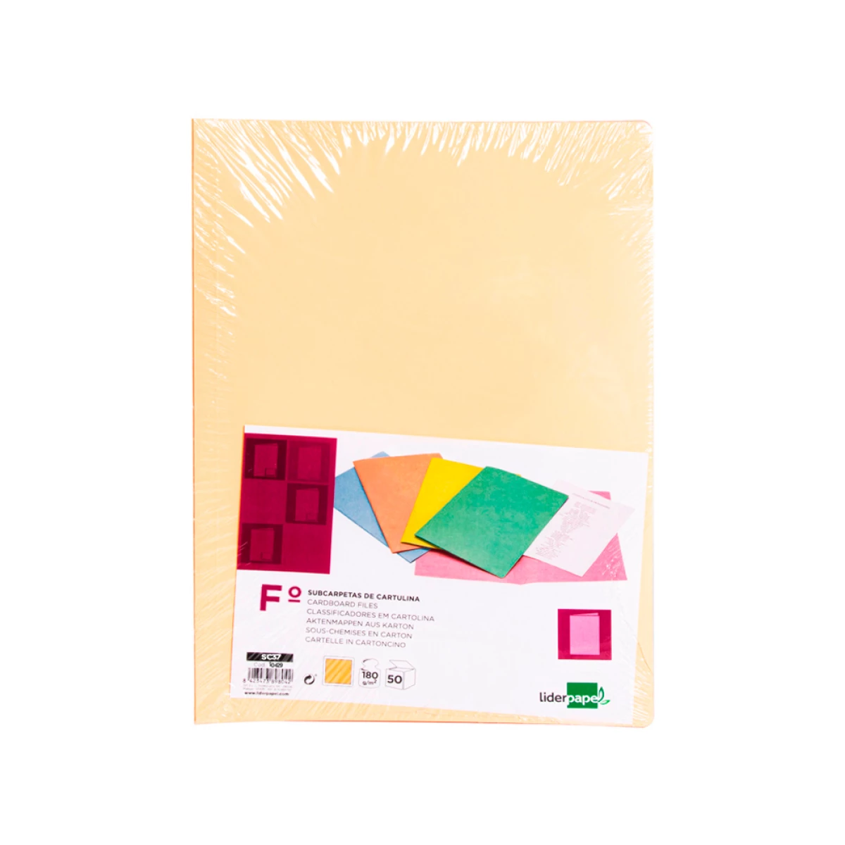 Galery – Classificadores liderpapel folio laranja pastel 180g/m2 – 50 unidades0