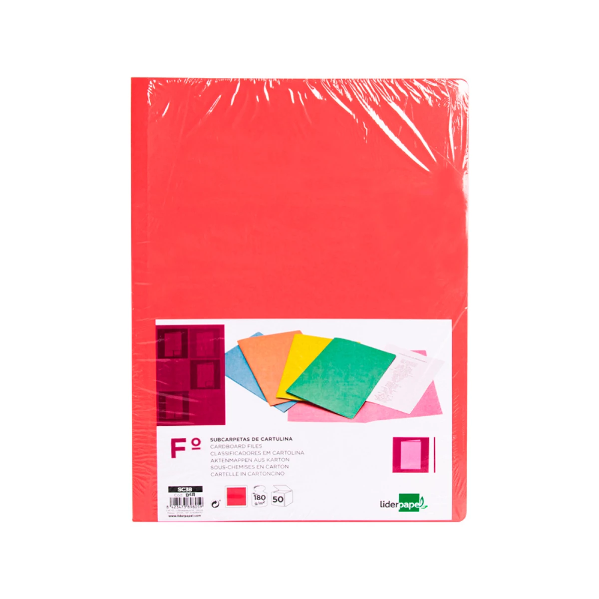 Galery – Classificadores liderpapel folio vermelho pastel 180g/m2 – 50 unidades0