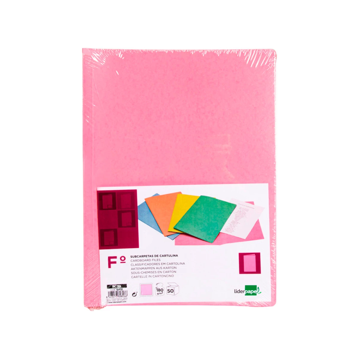 Galery – Classificadores liderpapel folio rosa pastel 180g/m2 – 50 unidades0