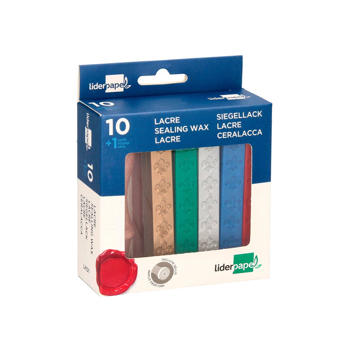 Galery – Lacre liderpapel com carimbo de carta conjunto de 10 barras cores sortidas0