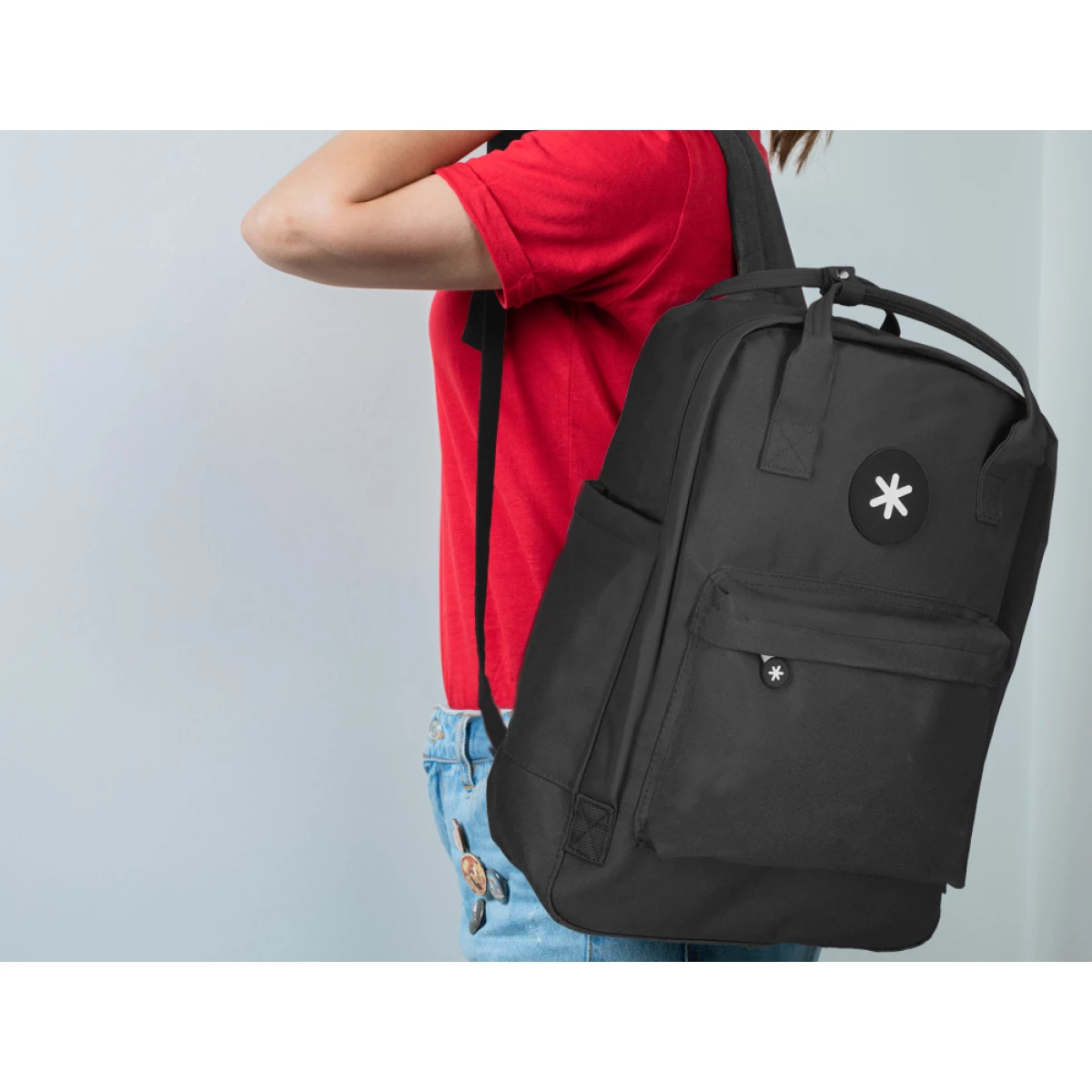 Galery – Mochila escolar antartik com bolso exterior preta 270x120x380 cm0
