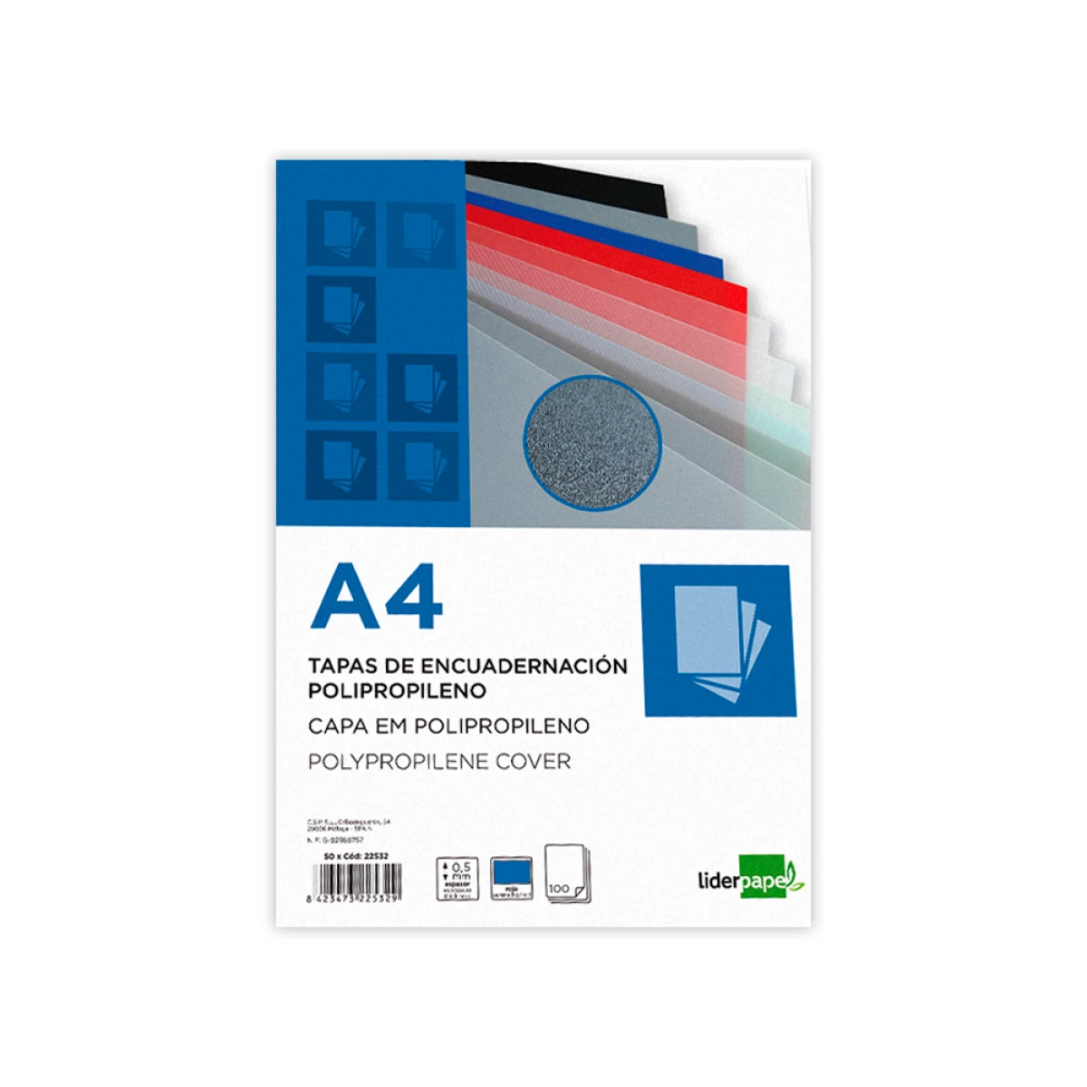 Galery – Capa de encadernacao liderpapel polipropileno din a3 0.5 mm transparente pack de 100 unidades0