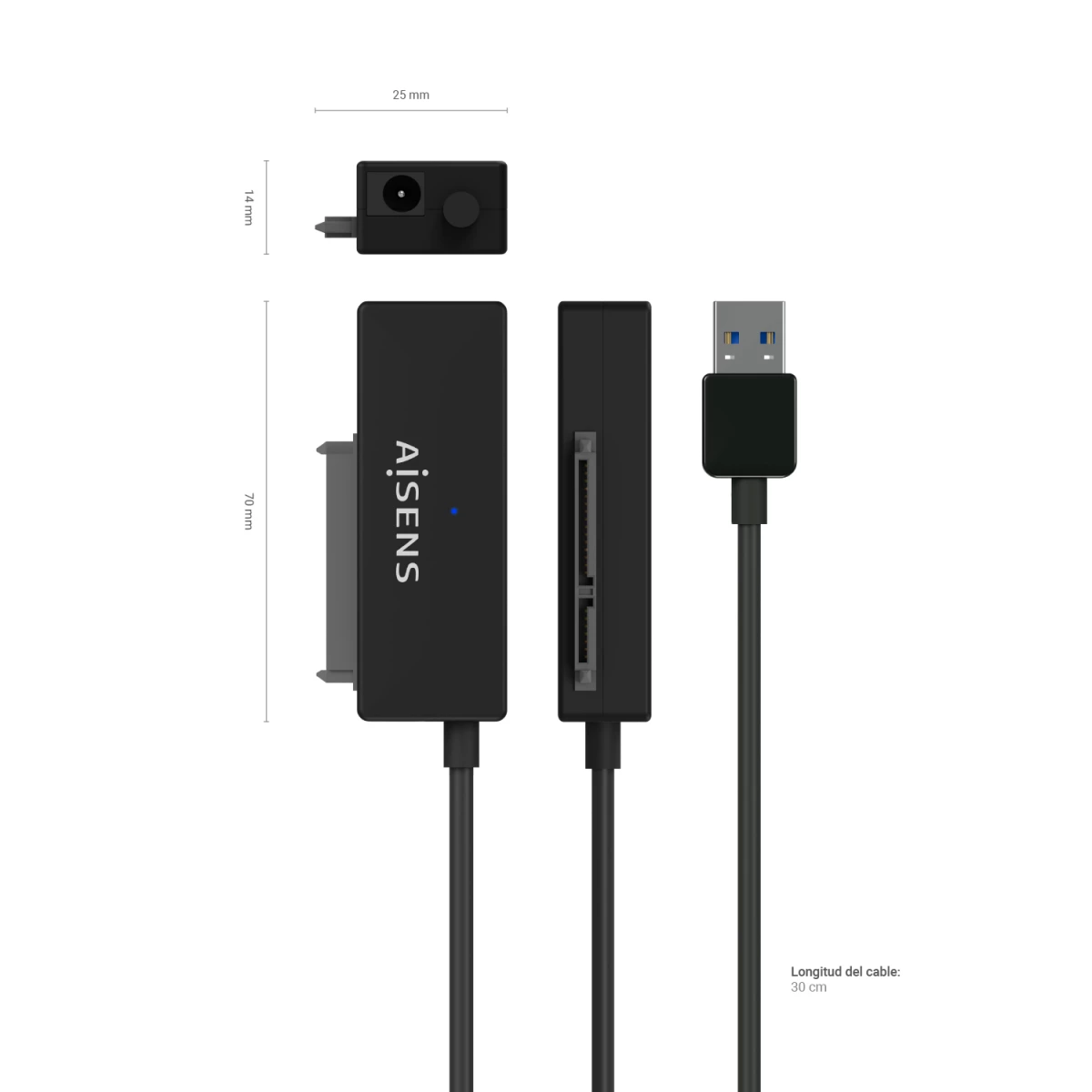 Galery – AISENS ASE-35A01B Caixa para Discos Rígidos Compartimento HDD/SSD Preto 2.5/3.5″0