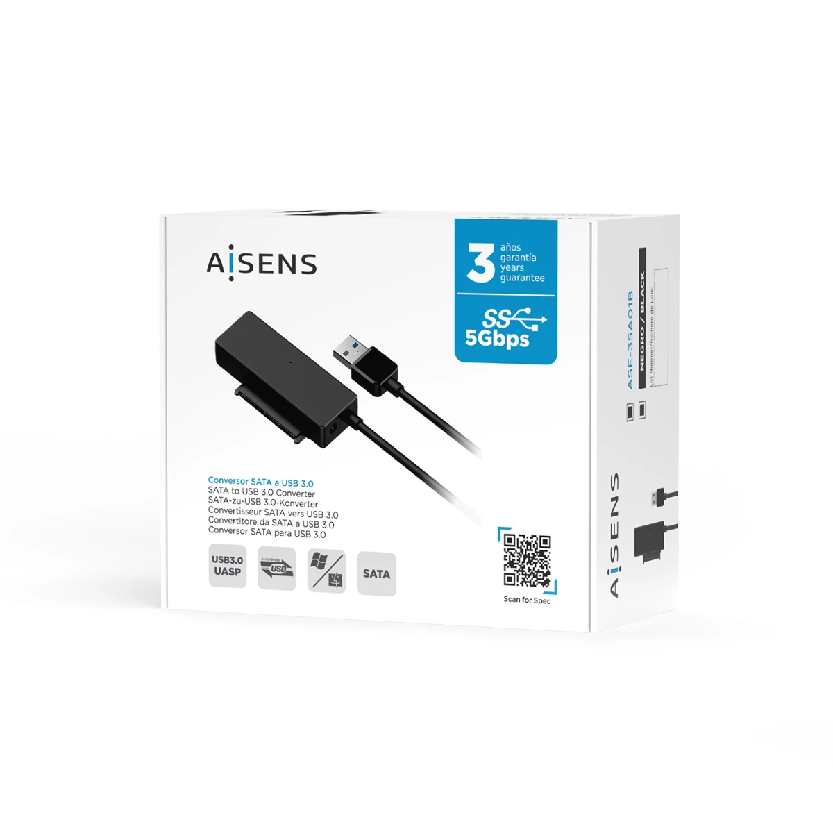 Galery – AISENS ASE-35A01B Caixa para Discos Rígidos Compartimento HDD/SSD Preto 2.5/3.5″0