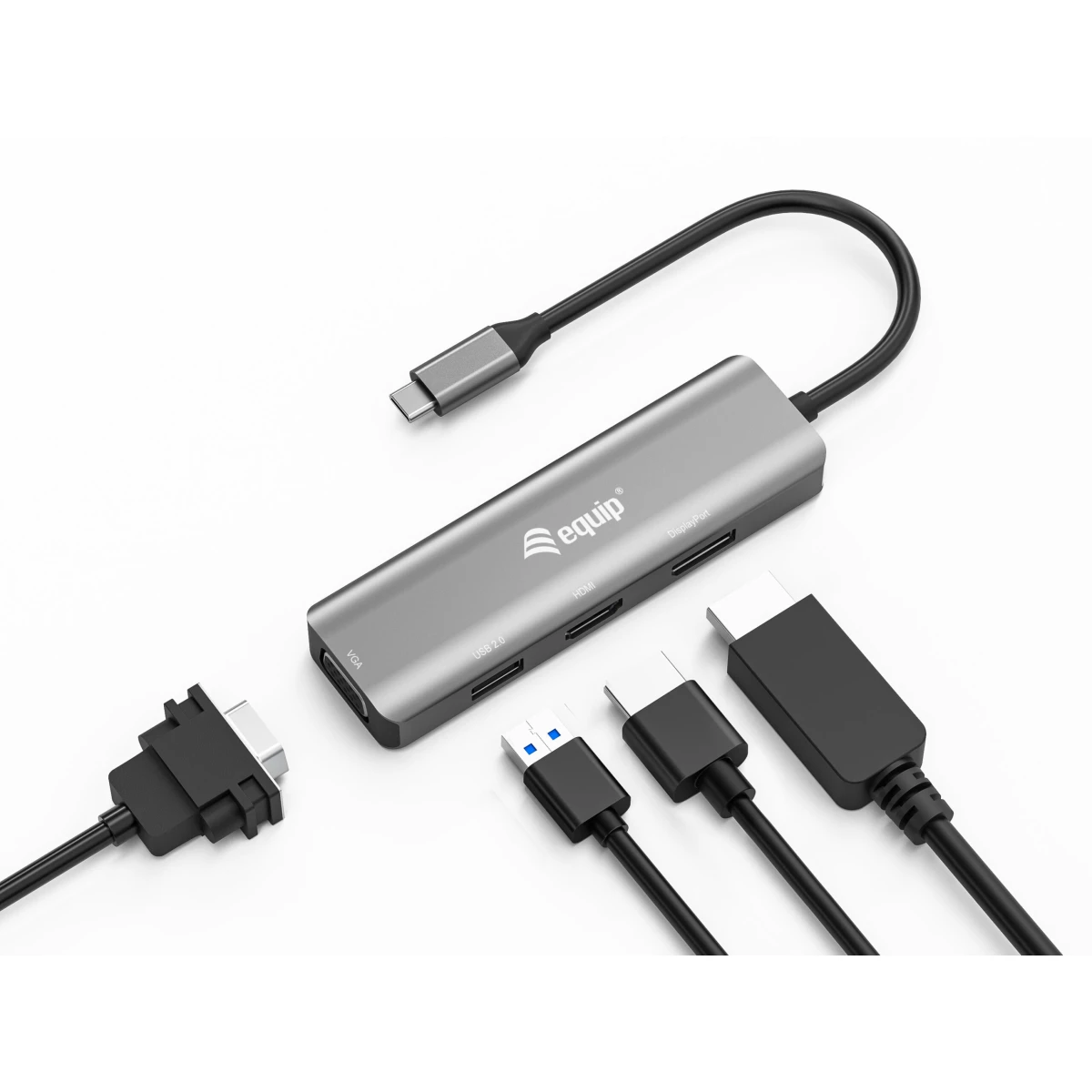 Galery – Equip 133485 adaptador gráfico USB 3840 x 2160 pixels Preto, Prateado0