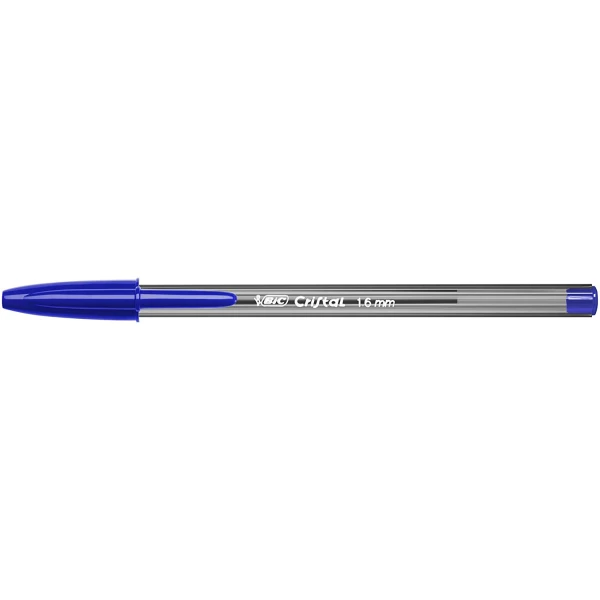 Thumbnail-Caneta esferográfica grande Bic Cristal – ponta de 1,6 mm de espessura – curso de 0,60 mm – tinta à base de óleo – translúcida – cor azul