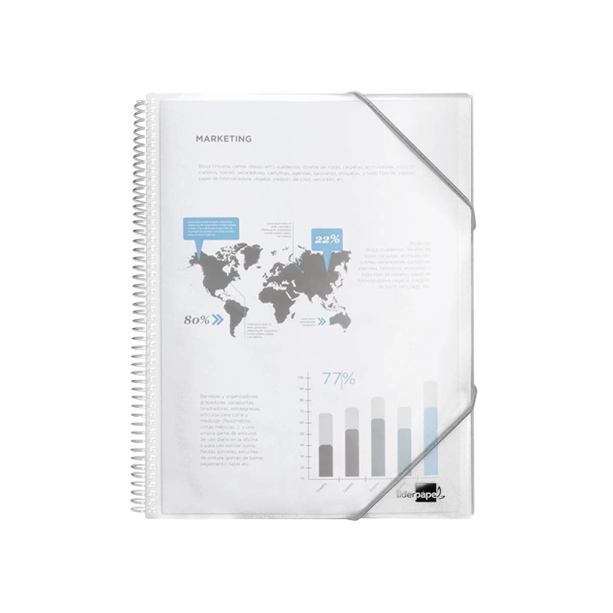 Galery – Capa catalogo liderpapel com espiral 20 bolsas polipropileno din a5 transparente0