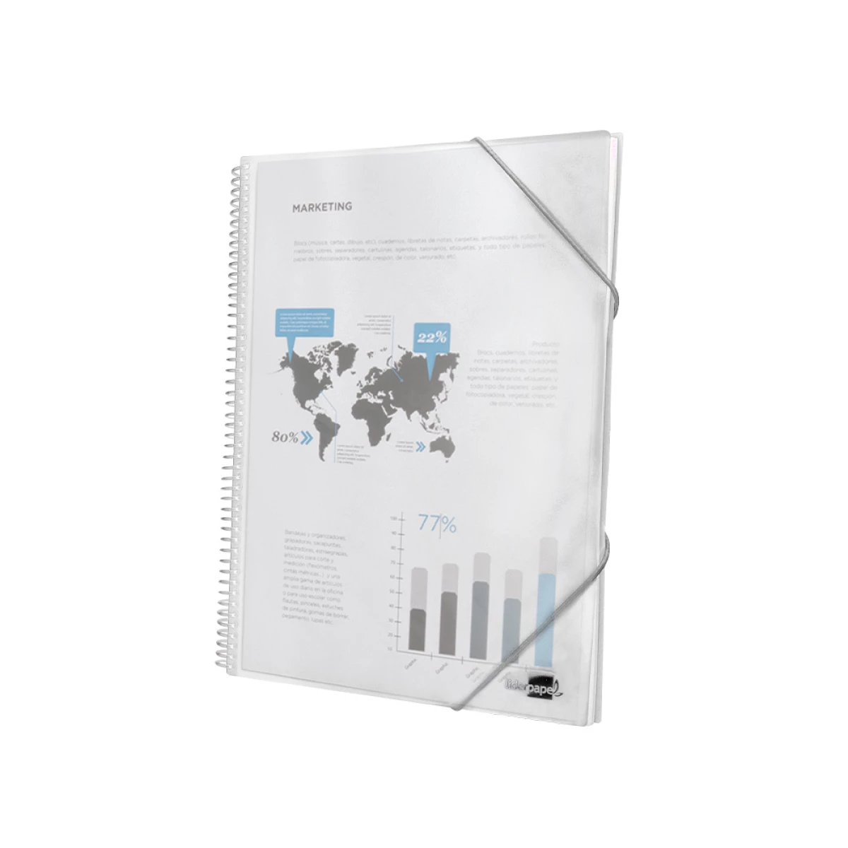 Galery – Capa catalogo liderpapel com espiral 20 bolsas polipropileno din a5 transparente0