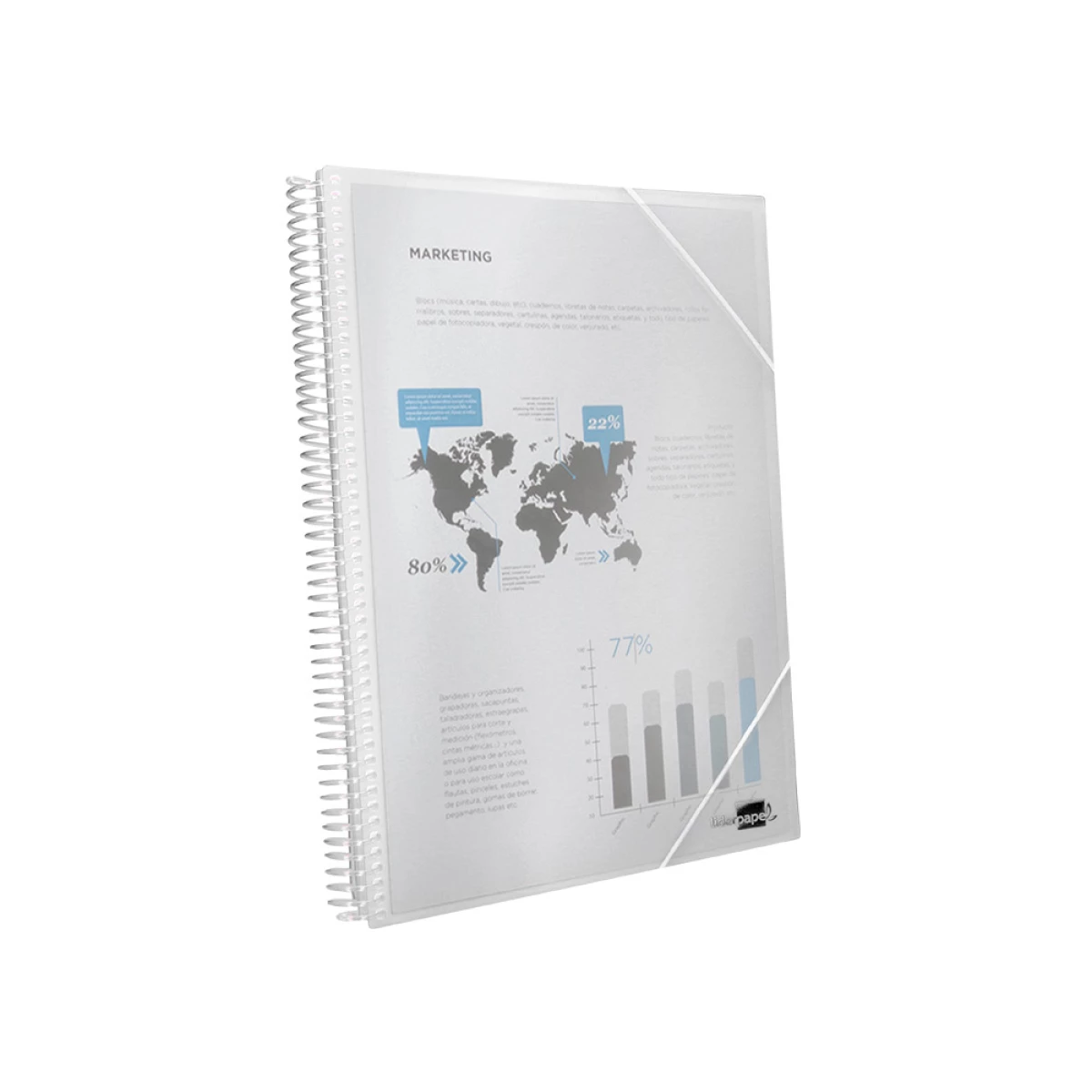 Galery – Capa catalogo liderpapel com espiral 20 bolsas polipropileno din a5 transparente0