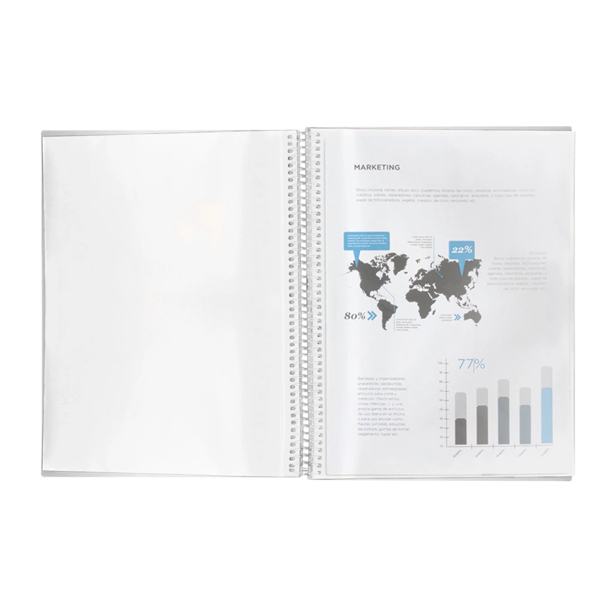 Galery – Capa catalogo liderpapel com espiral 20 bolsas polipropileno din a5 transparente0