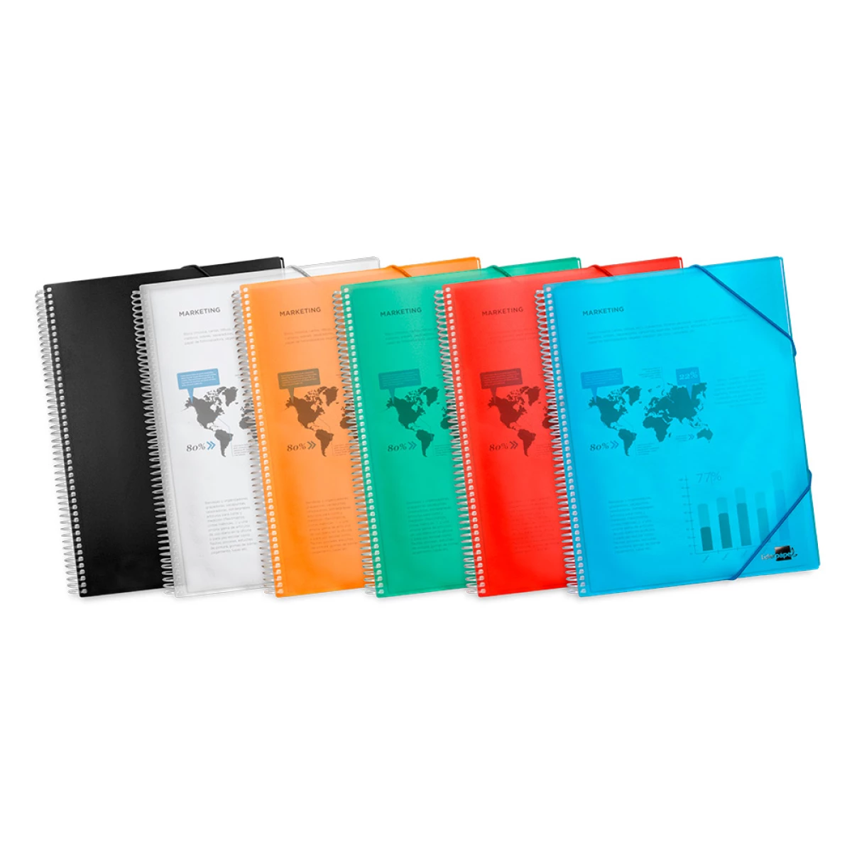 Galery – Capa catalogo liderpapel com espiral 20 bolsas polipropileno din a5 transparente0