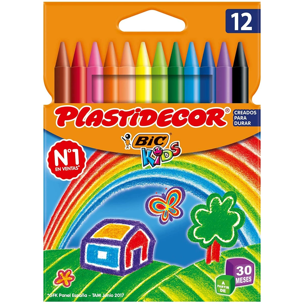 Thumbnail-Bic Kids Plastidecor Caixa com 12 Lápis de Cera – Extra Forte – Ponta Fácil de Remover – Sem Manchas