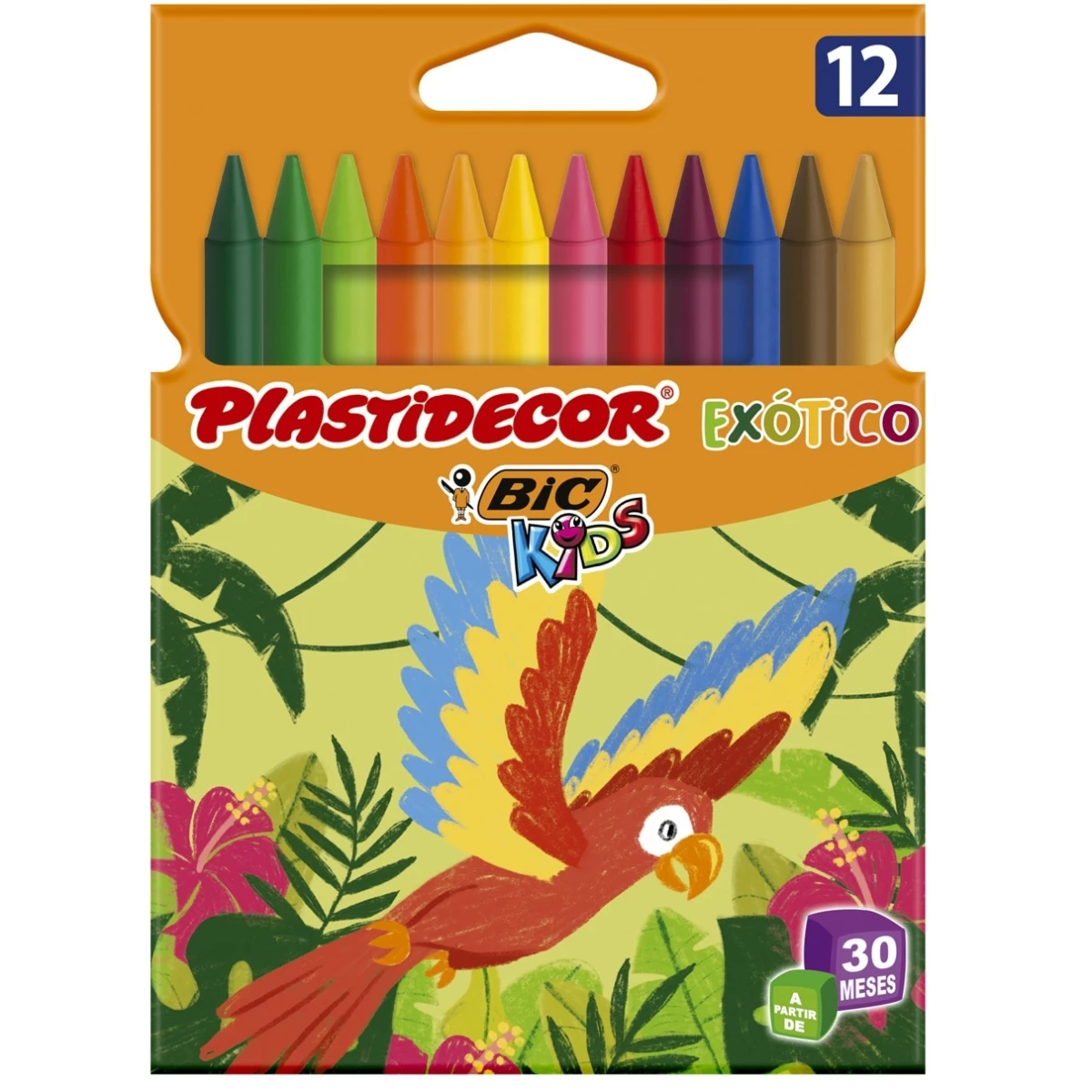 Thumbnail-Bic Kids Plastidecor Caixa com 12 Lápis de Cera – Cores Exóticas – Extra Resistente – Ponta Fácil de Retirar – Sem Manchas