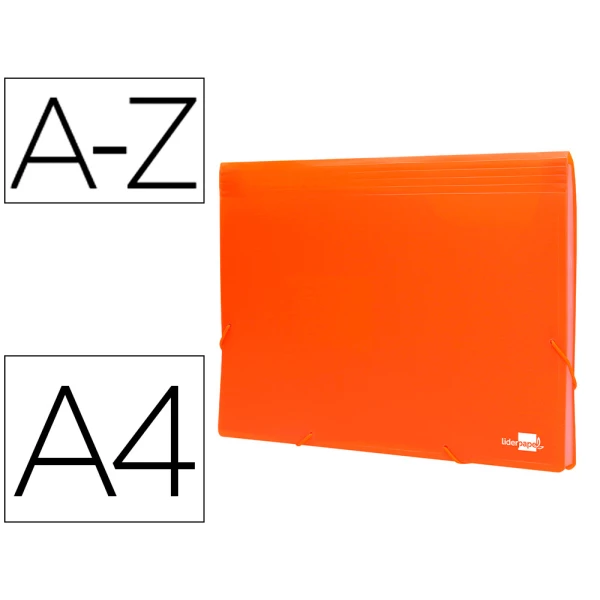 Thumbnail-Pasta classificadora com fole liderpapel polipropileno din a4 laranja fluor opaco 13 departamentos