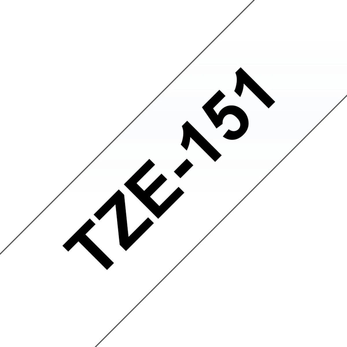 Thumbnail-Fita de Etiqueta Laminada Genérica Brother TZe151 – Texto em preto sobre fundo transparente – Largura 24mm x 8 metros