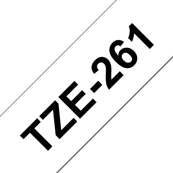 Thumbnail-Fita de etiqueta laminada genérica Brother TZe261 – Texto preto sobre fundo branco – Largura 36 mm x 8 metros