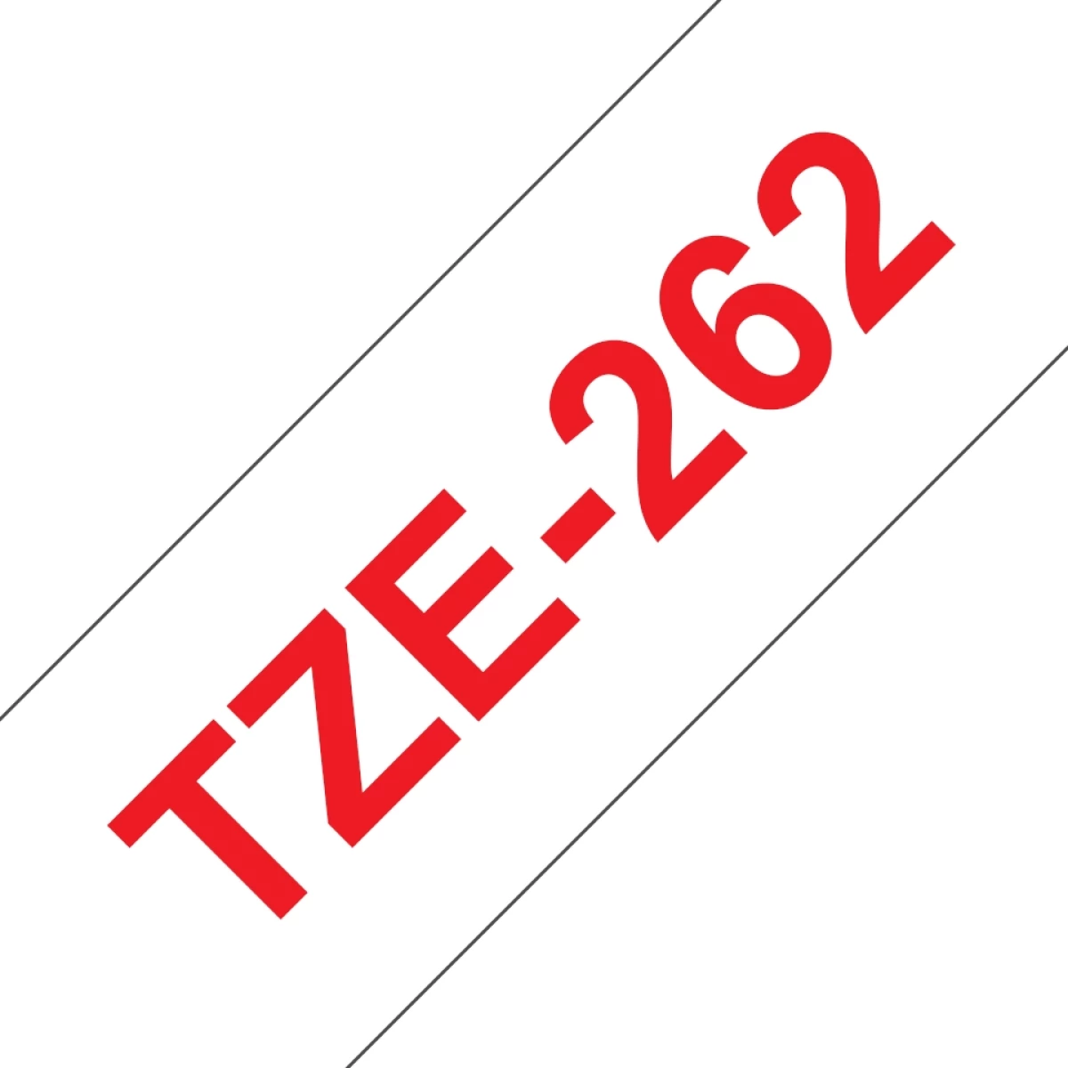 Thumbnail-Fita de Etiqueta Laminada Genérica Brother TZe262 – Texto vermelho sobre fundo branco – Largura 36 mm x 8 metros