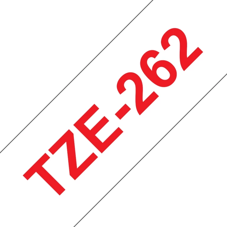 Thumbnail-Fita de Etiqueta Laminada Genérica Brother TZe262 – Texto vermelho sobre fundo branco – Largura 36 mm x 8 metros