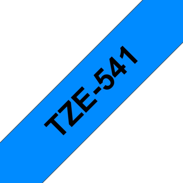 Thumbnail-Fita de Etiqueta Laminada Genérica Brother TZe541 – Texto em preto sobre fundo azul – Largura 18 mm x 8 metros