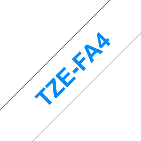 Thumbnail-Fita de Etiqueta Têxtil Genérica Brother TZeFA4 – Texto azul sobre fundo branco – Largura 18 mm x 3 metros