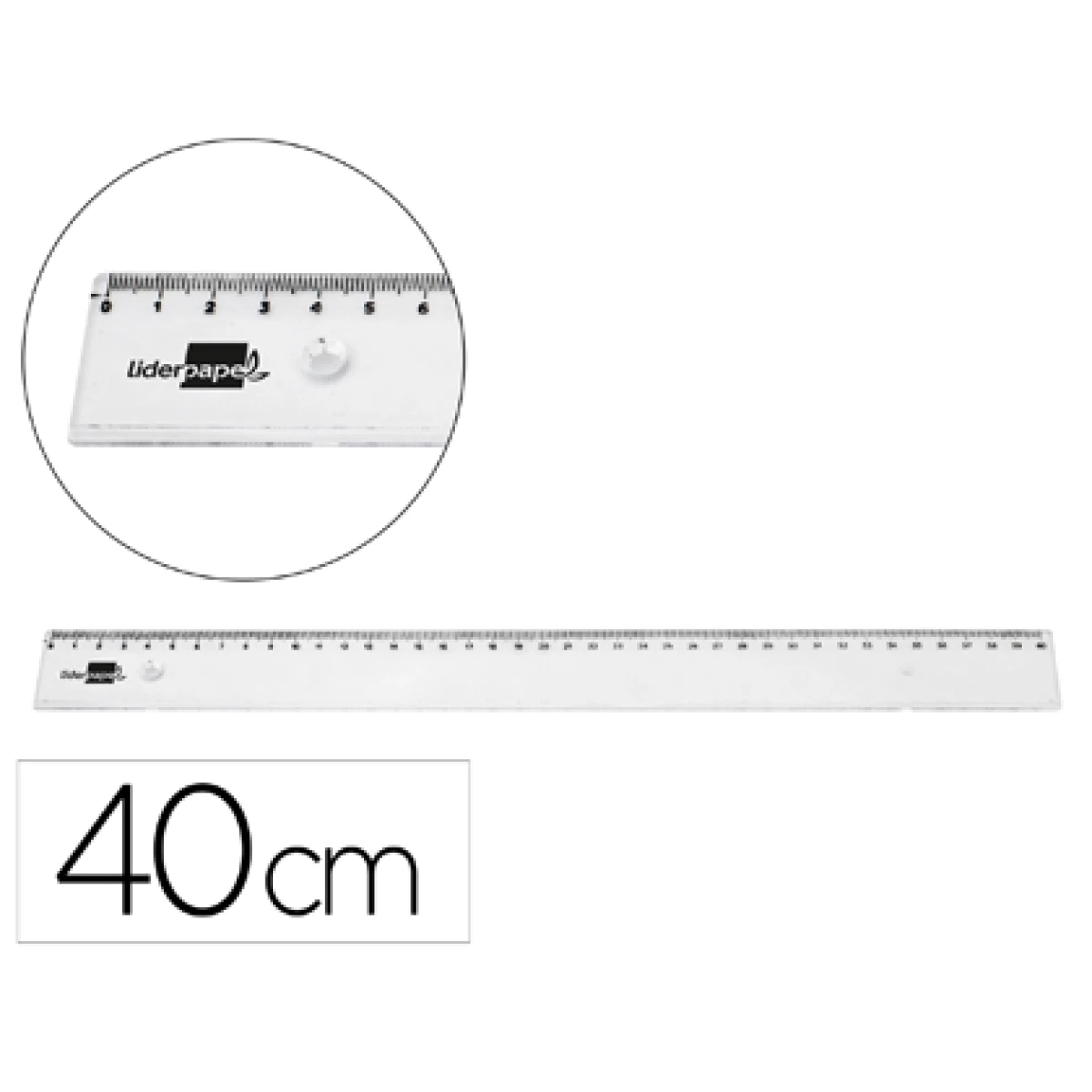 Thumbnail-Regua liderpapel em plastico transparente 40 cm