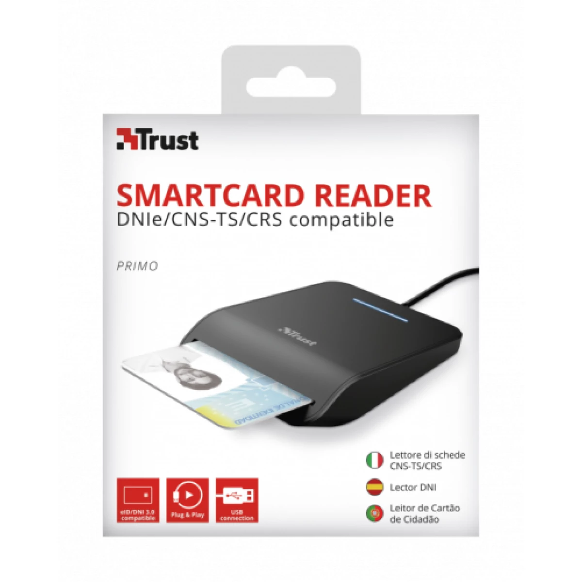 Galery – Trust Primo leitor de smart card Interior USB CardBus+USB 2.0 Preto0