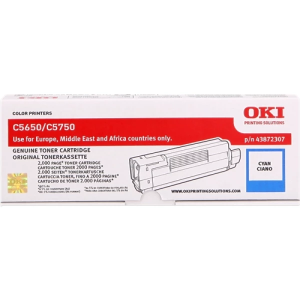 Thumbnail-Cartucho de Toner OKI C5650/C5750 Ciano Original – 43872307