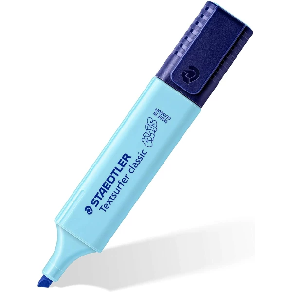 Thumbnail-Staedtler Textsurfer Classic 364 Vintage fluorescente marcador – Ponta chanfrada – Curso entre 1 – 5 mm – Tinta à base de água – Cor azul celeste