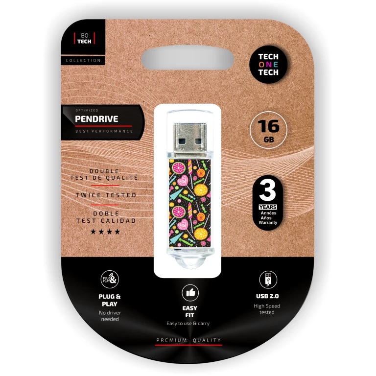 Thumbnail-Pen drive techonetech flash drive 16 gb 2.0 candy pop