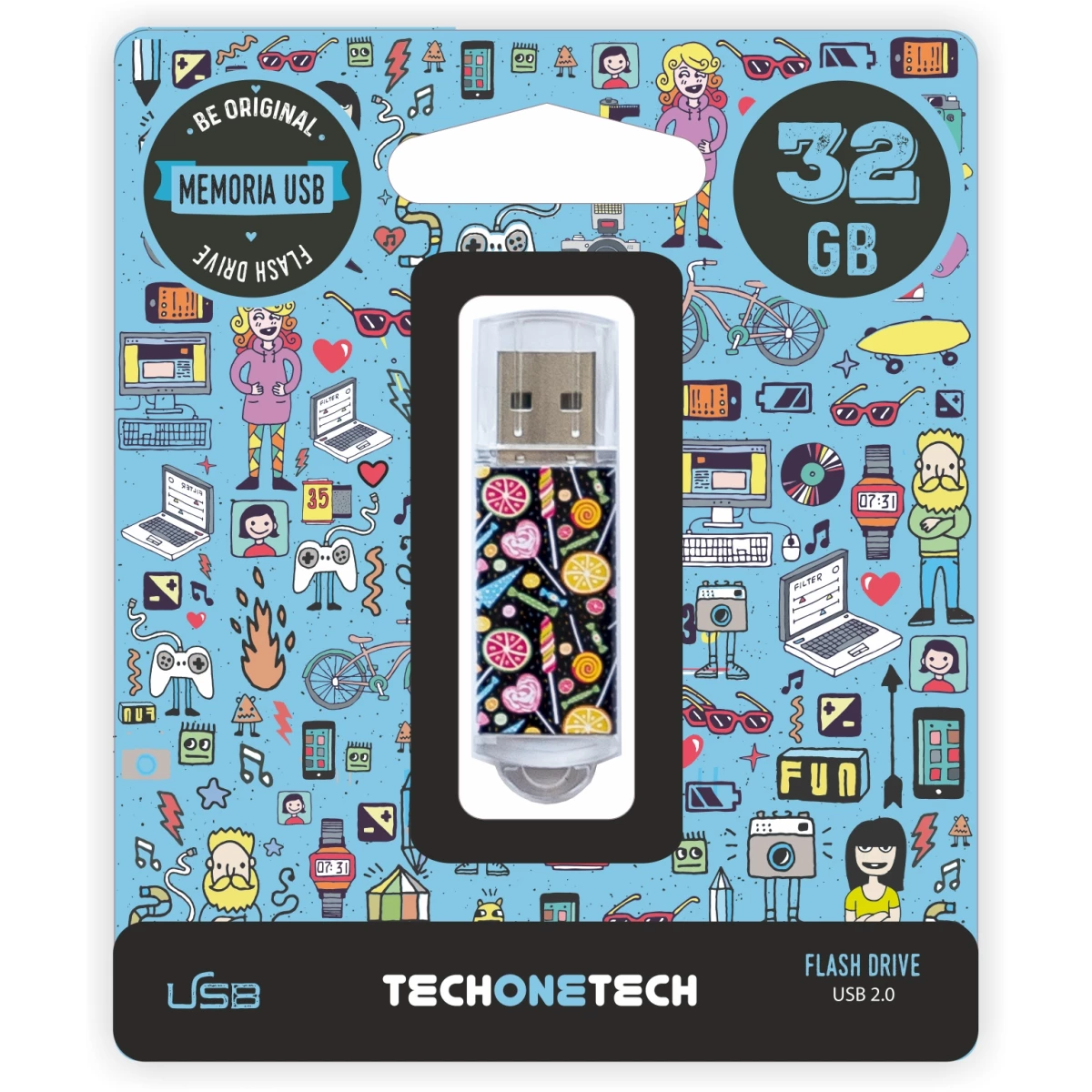 Thumbnail-TechOneTech Candy Pop Memoria USB 2.0 32GB (Pendrive)