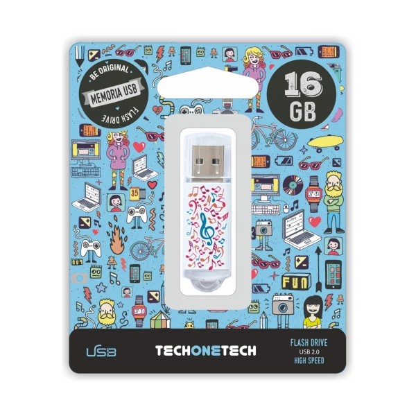 Thumbnail-Pen drive techonetech flash drive 16 gb 2.0 music dream