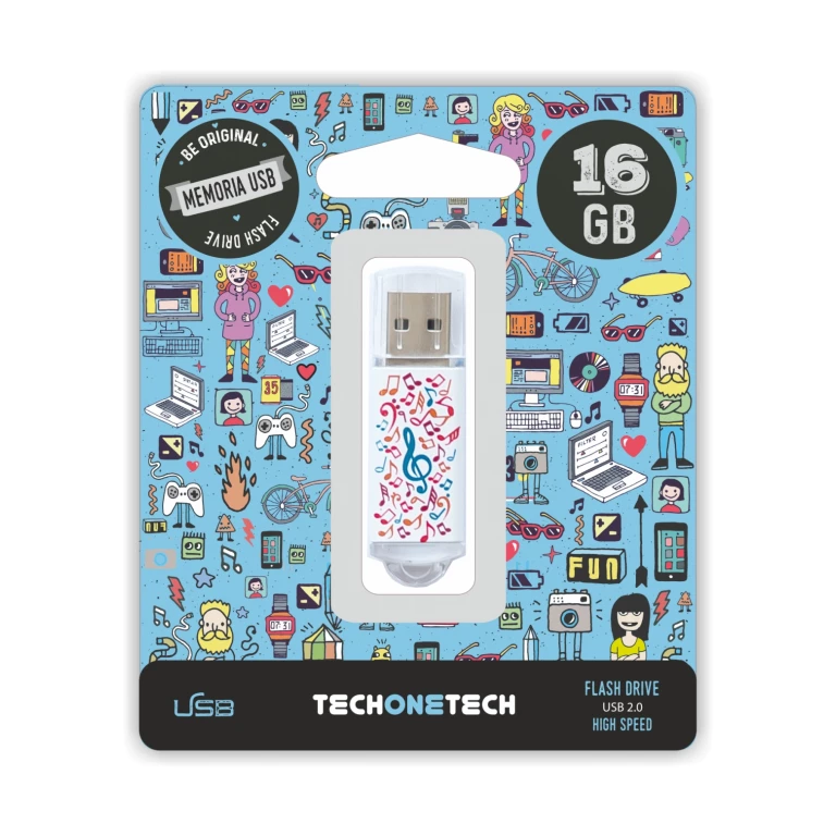 Thumbnail-Pen drive techonetech flash drive 16 gb 2.0 music dream