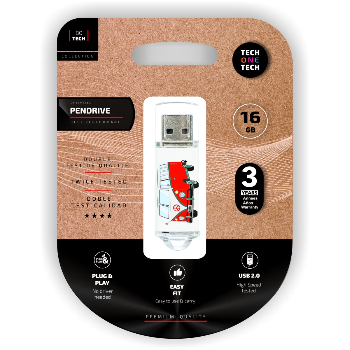 Thumbnail-Pen drive techonetech flash drive 16 gb 2.0 camper van-van