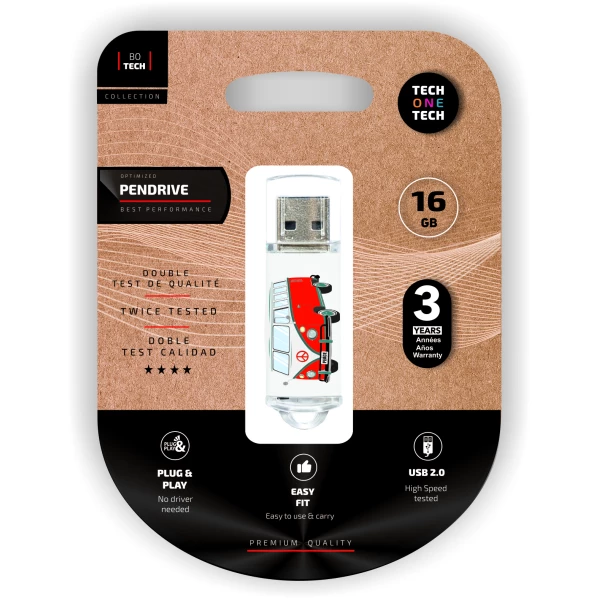 Thumbnail-Pen drive techonetech flash drive 16 gb 2.0 camper van-van