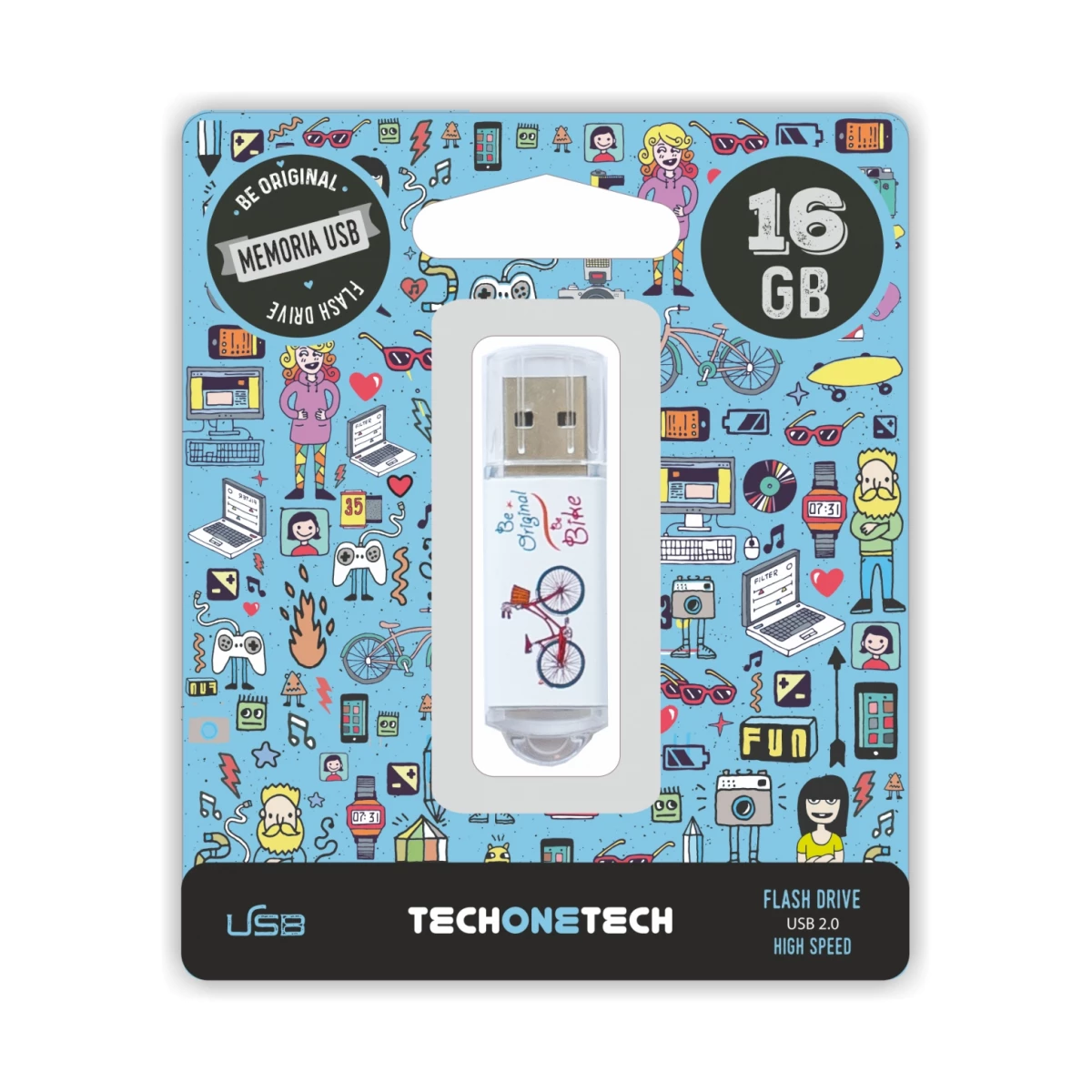 Thumbnail-TechOneTech Be Bike Memoria USB 2.0 16GB (Pendrive)