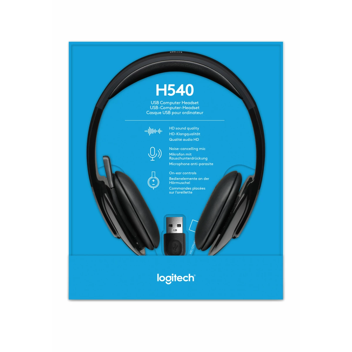 Galery – Logitech H540 Auscultadores Com fios Fita de cabeça Escritório/Call center USB Type-A Preto0